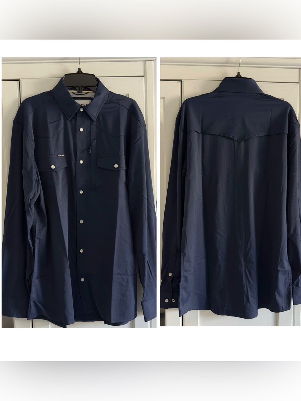 Poncho The Pacifico Long Sleeve Shirt in Navy  Size Small Slim Fit